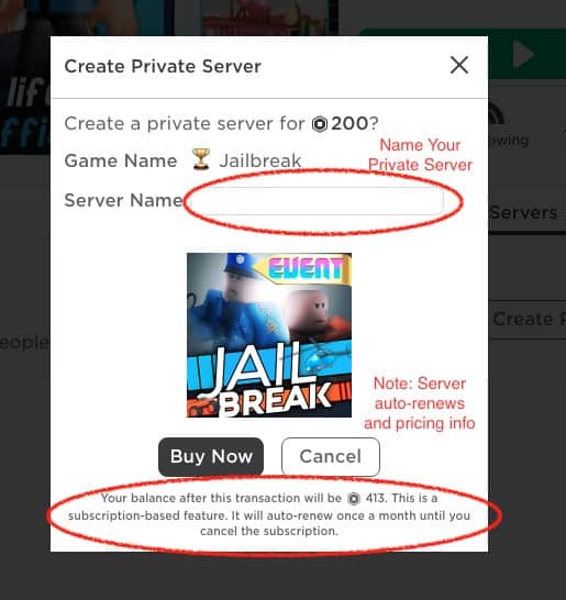 Roblox party how to buy private server