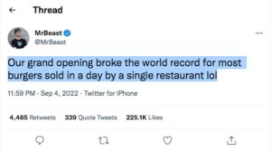 MrBeast Burger breaks world record